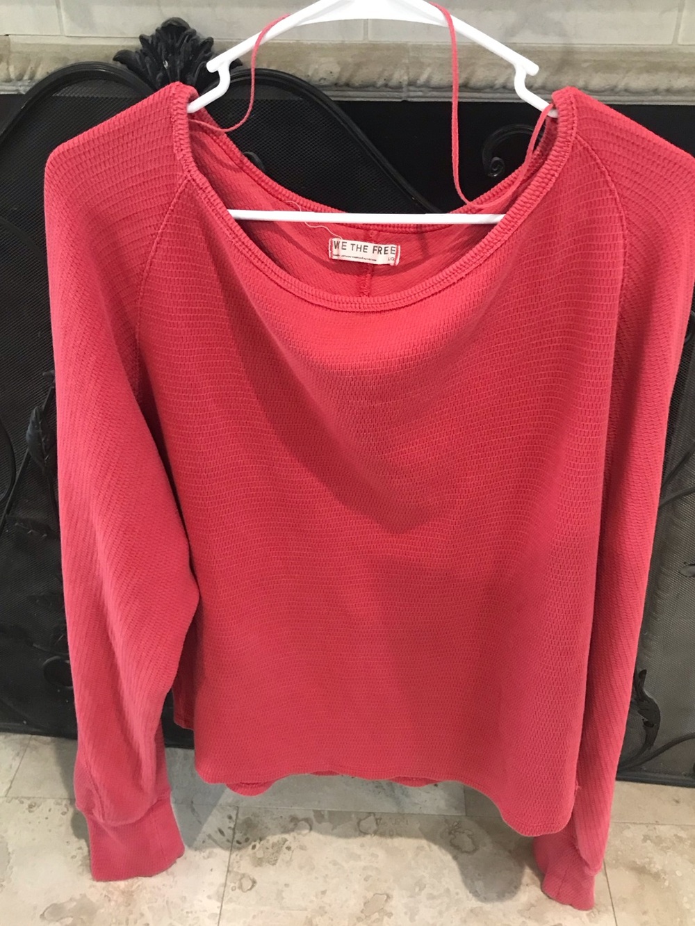 We The Free Women's Coral Waffle Knit Long-Sleeve Top